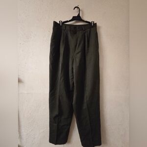 Briggs New York Women's Dark Green Pleated Trousers